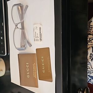 Gucci Grey Rectangular Optical Frames